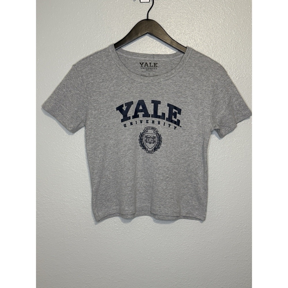 Yale Collage Short Sleeve Graphic T-Shirt Gray Womens Size XL